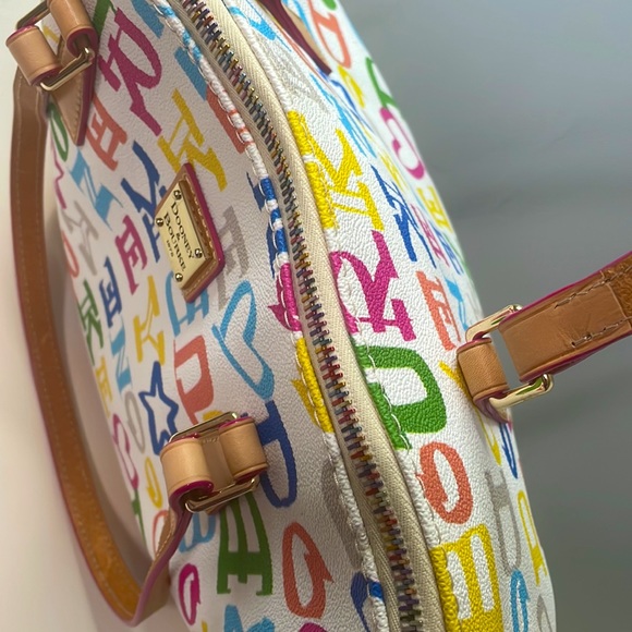 NWOT, Auth Dooney & Bourke large Bag/satchel, rainbow zipper, collectible - Picture 3 of 15